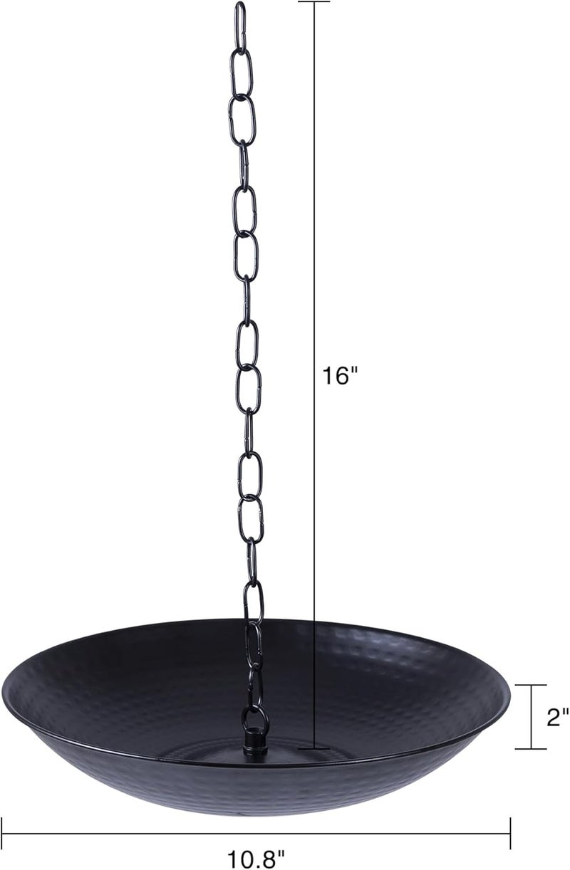 Voltogar 11-Inch Black Rain Chain Basin – Decorative Metal Bowl for Downspout Gutters, Outdoor Garden, Lawn & Patio Water Features – Heavy-Duty Anchoring Basin for Rain Chains - Image 2